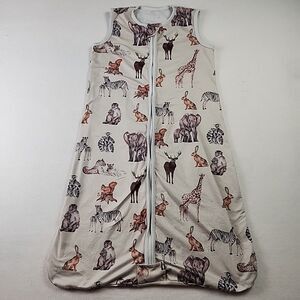 Baby Sleep Sack Sleeveless Zip Front Unisex Safari Animals 27" Length